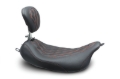 Picture of Mustang 08-21 Harley Wide Tripper FL Touring Pass Seat w/ Dr Backrest, Red Diamond Stitch - Black