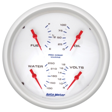Picture of Autometer Marine White 5in Gauge Quad