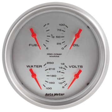 Picture of Autometer Marine Silver 5in Ultra-Lite 100 PSI