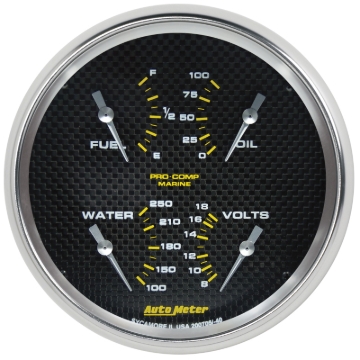 Picture of Autometer Marine Carbon Fiber 5in Gauge - 100PSI
