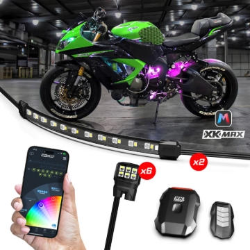 Picture of XK Glow XKmax RGBW 8pc Addressable Motorcycle Underglow Light Kit