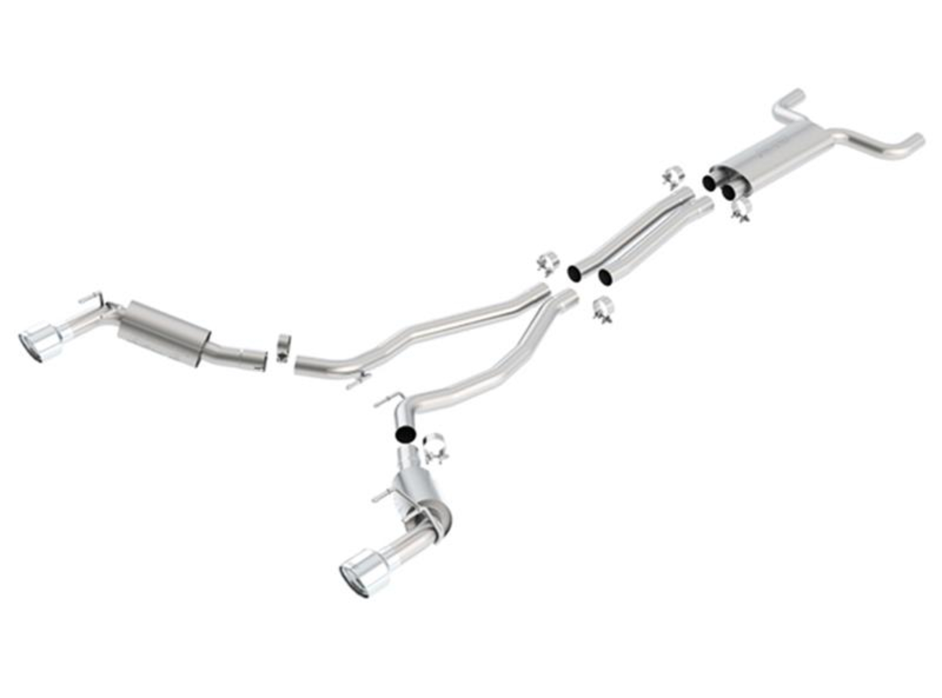 Picture of Borla 10-13 Chevy Camaro SS 6.2L V8 Single RoundTip Split Rear Exit S-Type Catback Exhaust