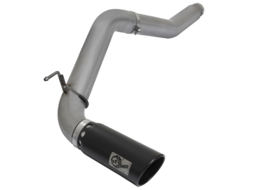 Picture of aFe LARGE BORE HD 5in DPF-Back SS Exhaust w/ Black Tip 2016 Nissan Titan 5.0L V8 (td) CC SB