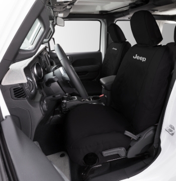 Picture of Covercraft 18-24 Wrangler JL 4dr Bucket Endura Jeep Logo SeatSaver Custom Front Row Seat Covers
