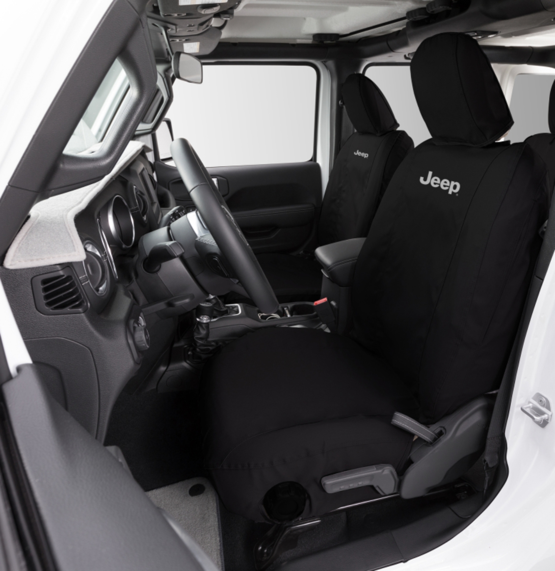 Picture of Covercraft 13-18 Jeep Wrangler JK 2dr 2nd Row Bench Endura Jeep Logo SeatSaver 2nd Row Seat Covers