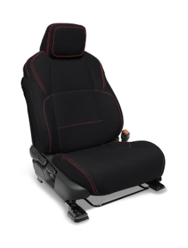 Picture of PRP 2024 Toyota Tacoma Front Seat Covers - Black with Red Stitch (Pair)
