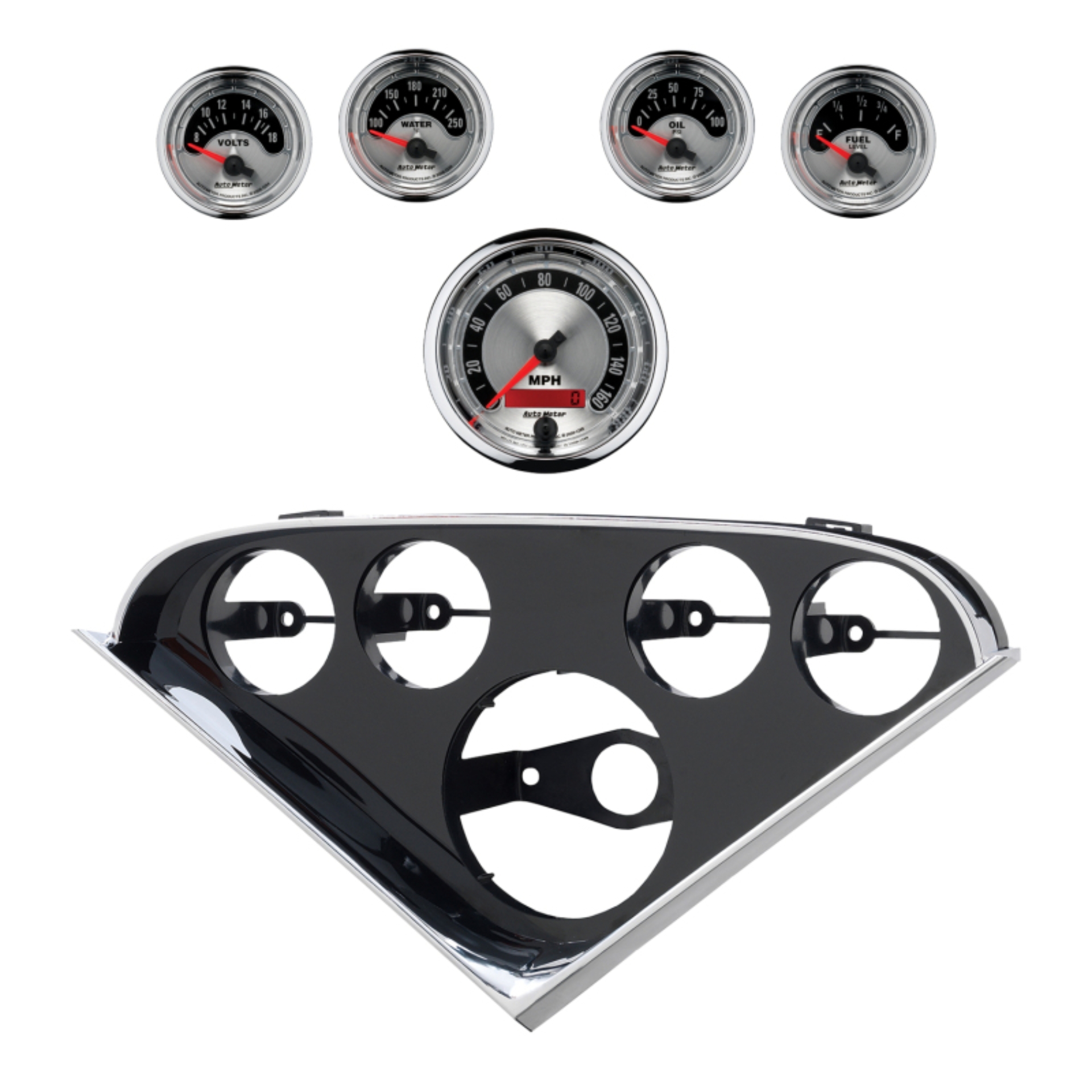 Picture of Autometer American Muscle Direct Fit Dash Kit 55-56 Chevrolet (1 x 3-3/8in. / 4 x 2-1/16in.)