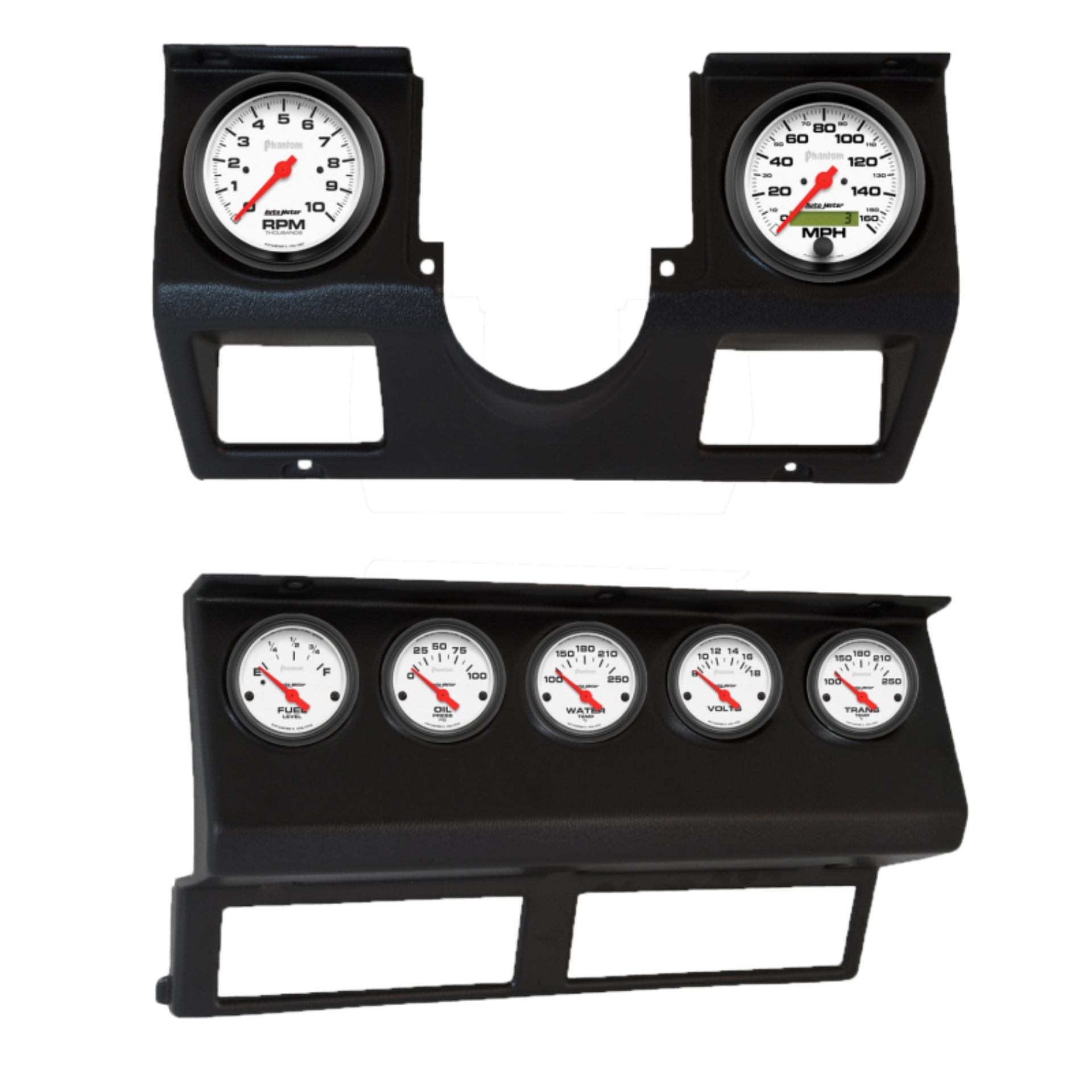 Picture of Autometer Phantom Direct Fit Dash Kit 87-96 Jeep Wrangler YJ (Tach/MPH/FL/OilP/WTMP/VLT/TRNS)