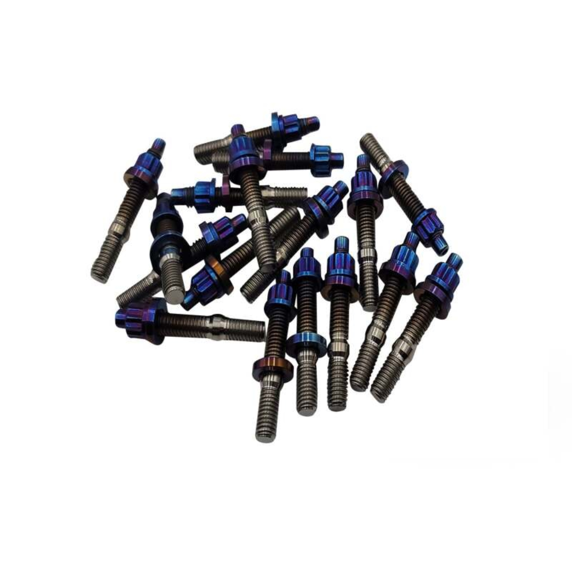 Picture of BLOX Racing Xtreme Titanium Intake/Exhaust Manifold Studs Burnt 45mm 8-Piece Kit