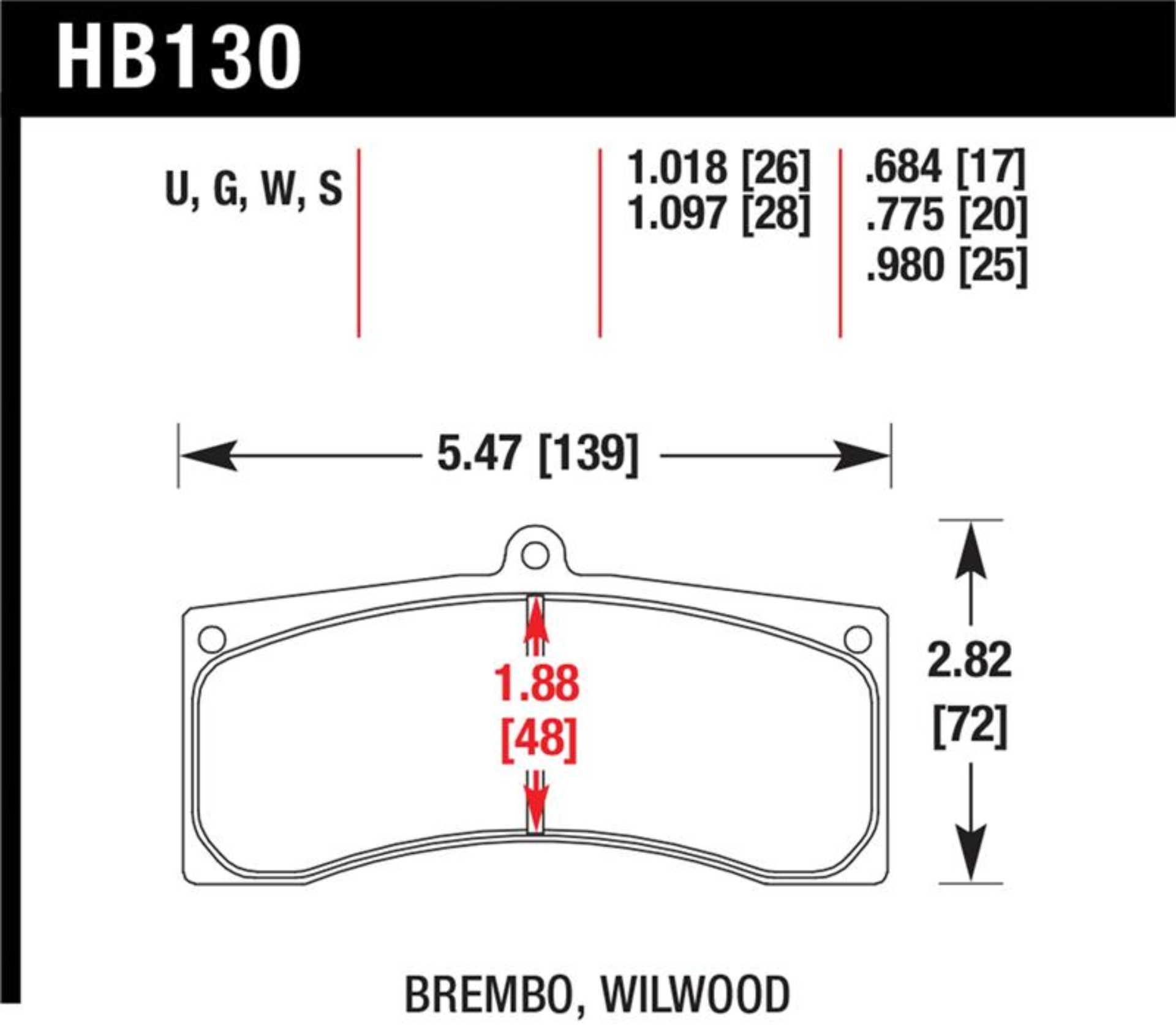 Picture of Hawk Universal Brembo DTC-70 Race Brake Pads