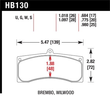 Picture of Hawk Universal Brembo DTC-70 Race Brake Pads