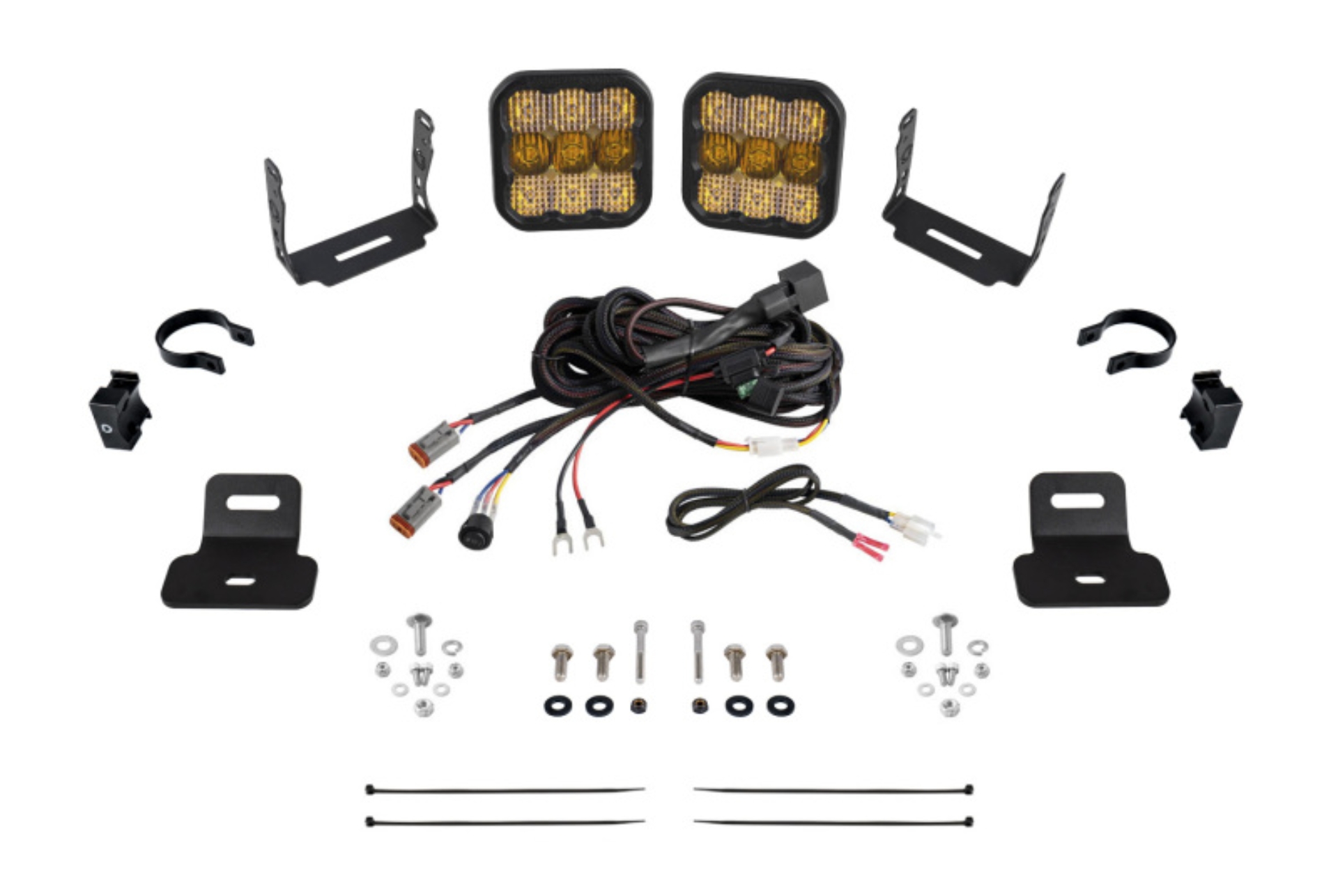 Picture of Diode Dynamics 17-24 Can-Am Maverick X3 SS5 Stage Series Ditch Light Kit - Sport Yellow Combo