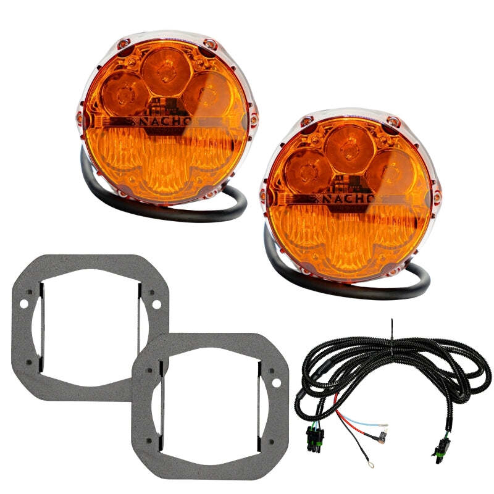 Picture of Nacho Lighting Jeep JL/JT Nacho SAE Only Plug N Play Fog Light Kit (Bumper Kit) - Amber