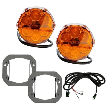 Picture of Nacho Lighting Jeep JL/JT Nacho SAE Only Plug N Play Fog Light Kit (Bumper Kit) - Amber