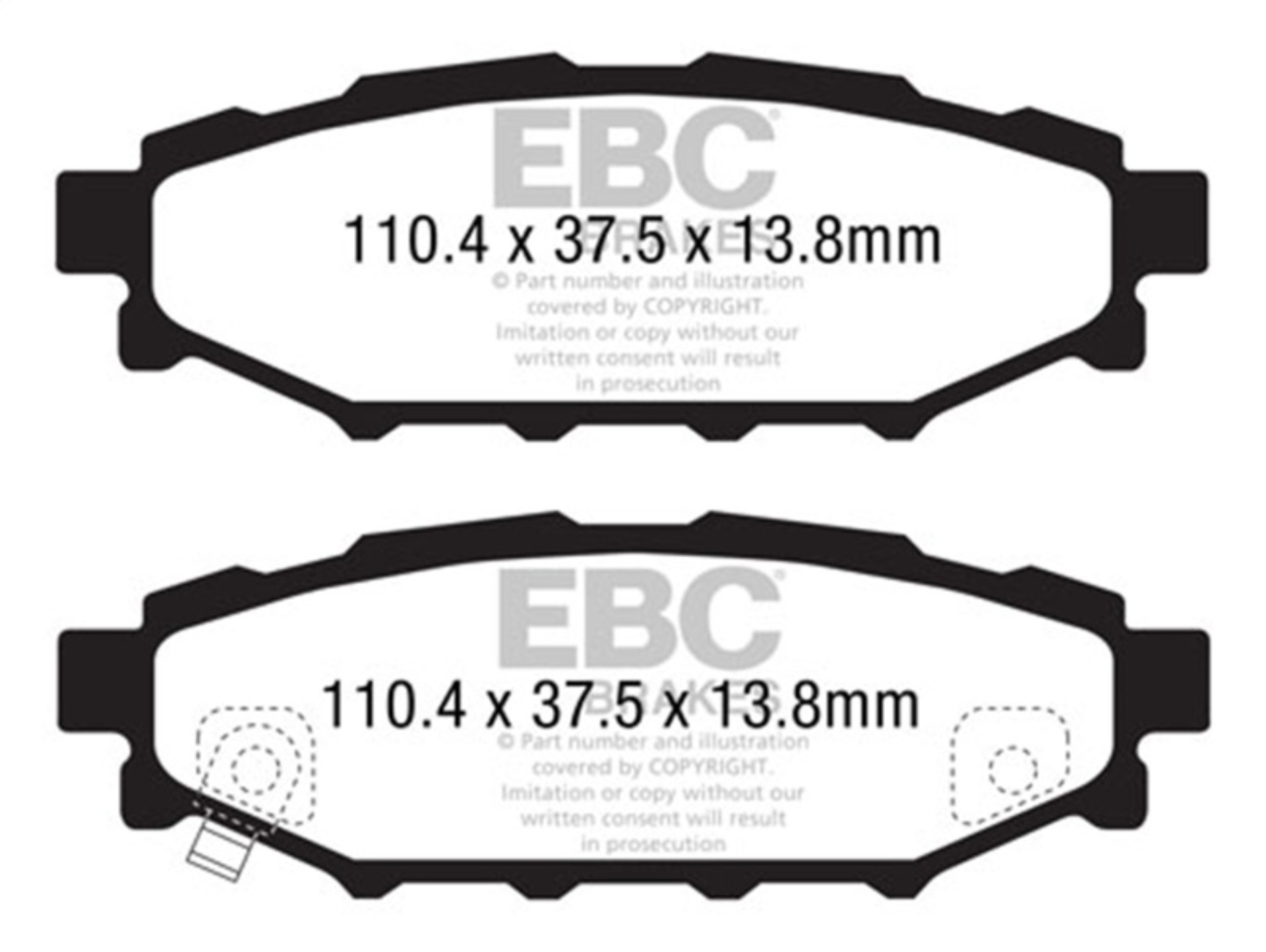 Picture of EBC Racing 17-23 Subaru Impreza 2.0L Rear RP-1 Brake Pads