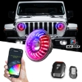 Picture of XK Glow 2019+ Jeep Wrangler JL/JT 7in Headlight XKmax RGBW Kit w/ Mnt Brkt App Cntrl 2pc