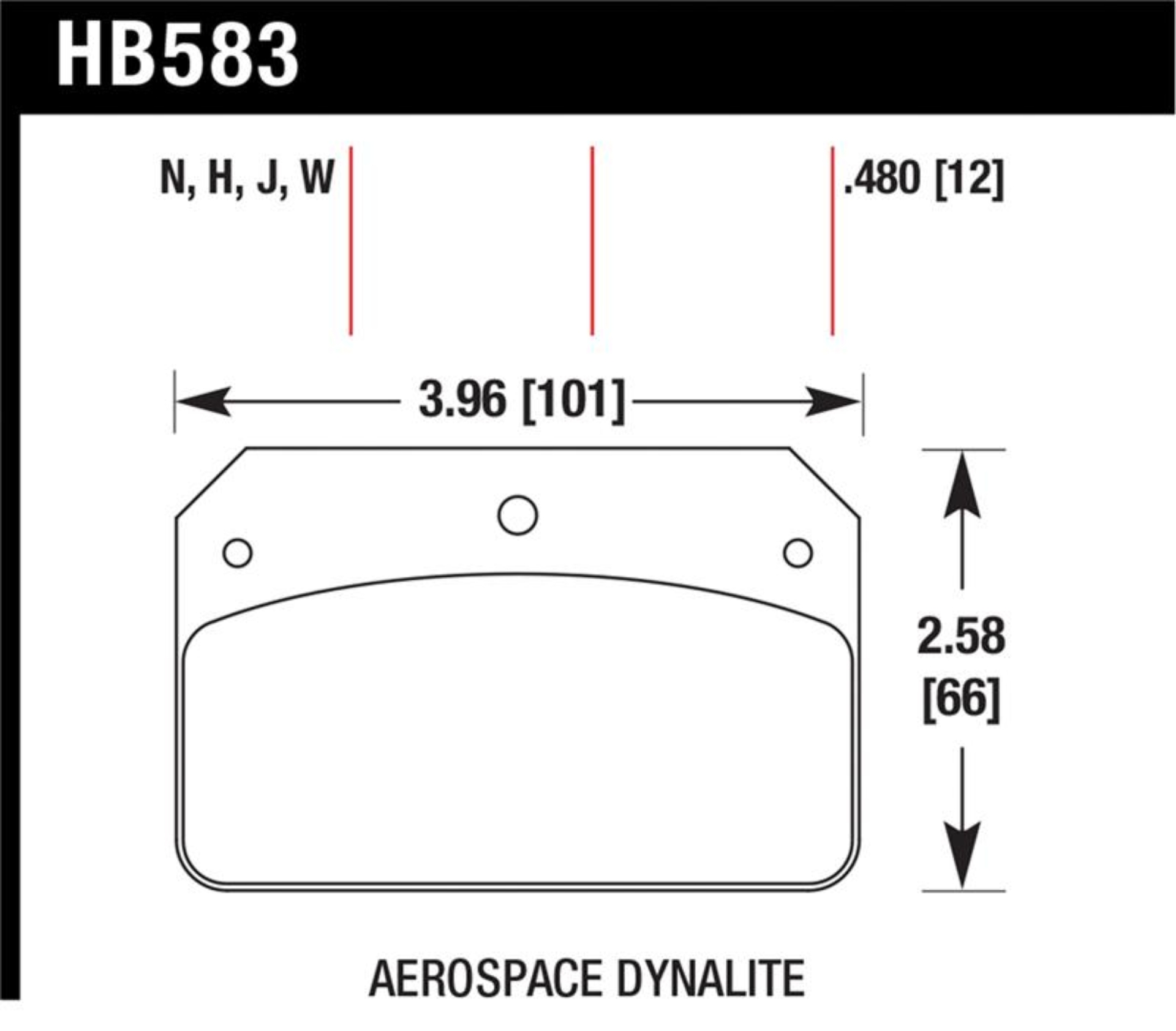 Picture of Hawk HP+ Aerospace Dynalite w/ 0.218in Hole Brake Pads