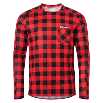 Picture of USWE Flannel Long Sleeve Lightweight Off-Road Jersey Flame Red - 2XL