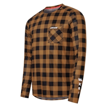 Picture of USWE Flannel Long Sleeve Lightweight Off-Road Jersey Bronze - XS