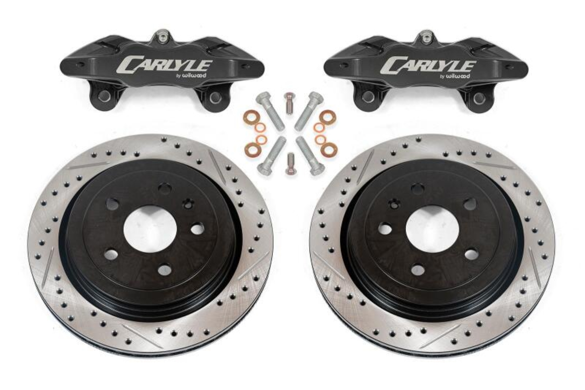 Picture of BMR 97-04 Chevrolet Corvette C5 Brake Kit For 15in Conversion Drilled & Slotted Rotors Black Caliper