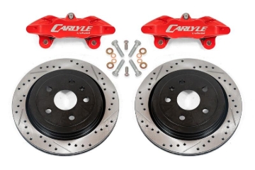 Picture of BMR 97-04 Chevrolet Corvette C5 Brake Kit For 15in Conversion Drilled & Slotted Rotors Red Calipers