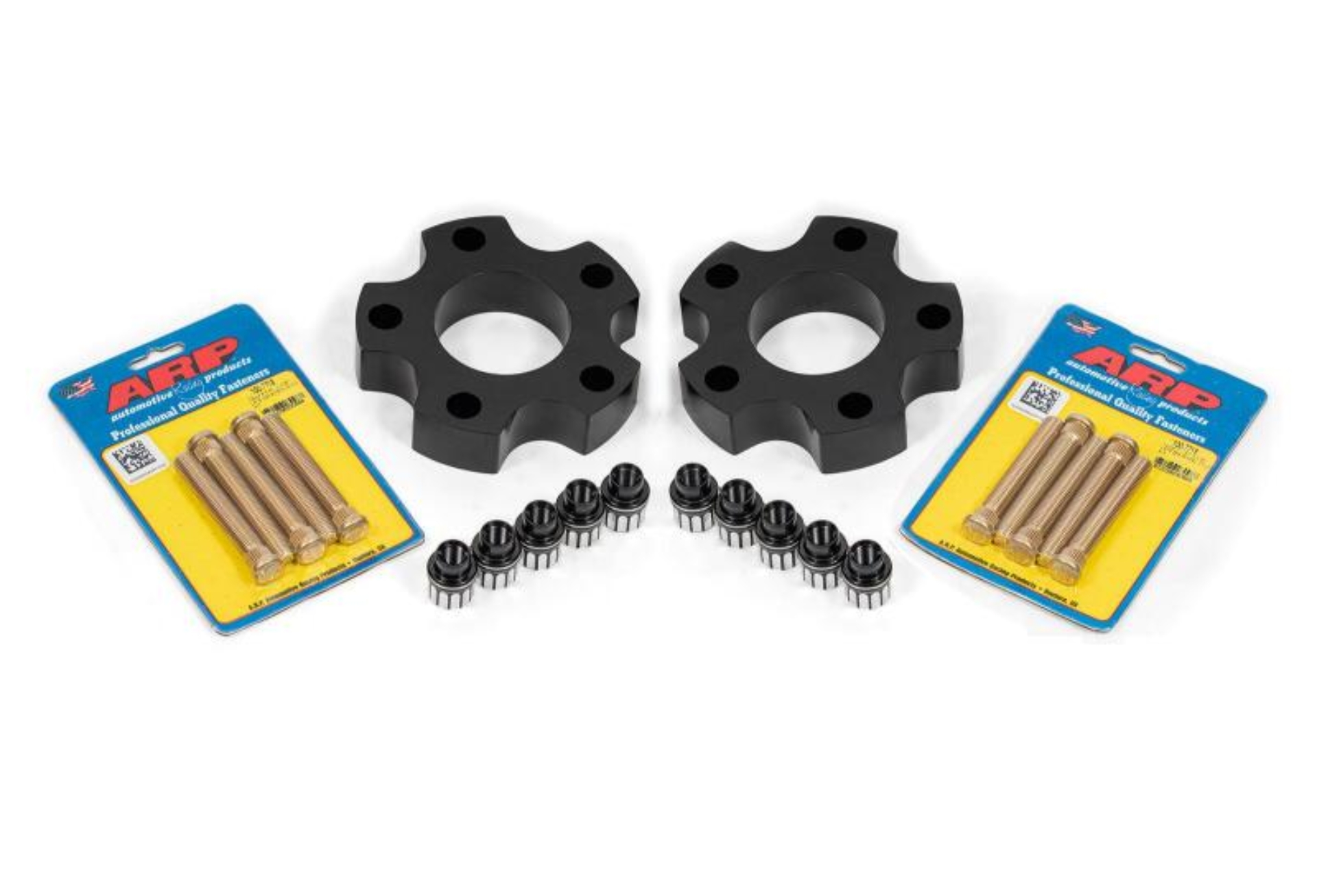 Picture of BMR 14-17 Chevrolet SS Wheel Spacer Kit Front 1.25in Wide 1/2-20 Stud Shank Lugs - Black Anodized