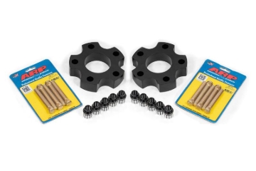 Picture of BMR 14-17 Chevrolet SS Wheel Spacer Kit Front 1.25in Wide 1/2-20 Stud Shank Lugs - Black Anodized