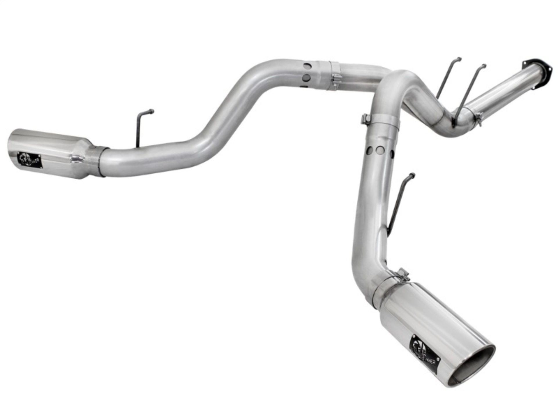 Picture of aFe Atlas Exhaust 4in DPF-Back Exhaust Aluminized Steel Polished Tip 11-14 ford Diesel Truck V8-6.7L