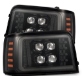 Picture of AlphaRex 92-96 Ford F-Series/Bronco NOVA-Series LED Proj Headlight Alpha-Bk w/Actv Light SS & SBDRL