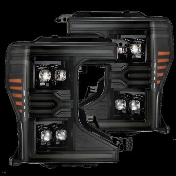 Picture of AlphaRex 20-22 Ford F-250/350/450 SD NOVA-Series LED Proj Headlights Alpha-Bk w/Acv Light SS & SBDRL