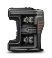 Picture of AlphaRex 17-19 Ford F-250/350/450 SD NOVA-Series LED Proj Headlights Alpha-Bk w/Acv Light SS & SBDRL