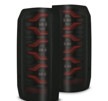 Picture of AlphaRex 87-96 Ford Bronco/F-150 Luxx-Series LED Tail Lights - Black Red