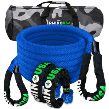 Picture of Rhino USA 7/8In X 30Ft Kinetic Rope Recovery Kit W/Soft Shackles (Blue)