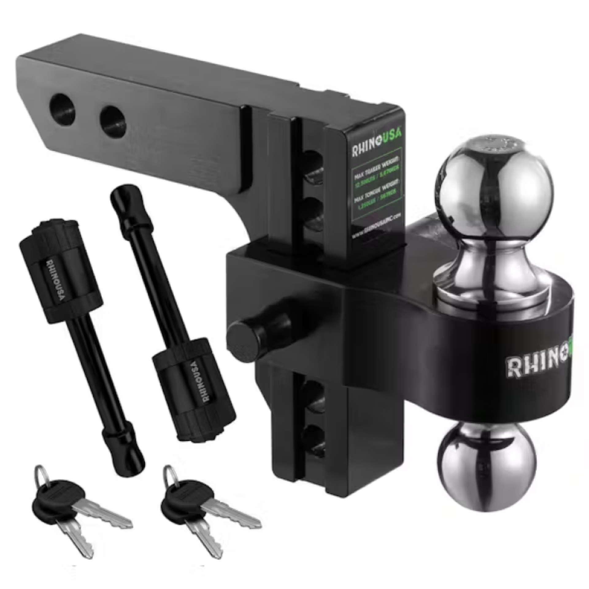 Picture of Rhino USA 8In Heavy Duty Drop Hitch - 2In (Black)