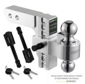 Picture of Rhino USA 8In Heavy Duty Drop Hitch - 2.5In (Silver)