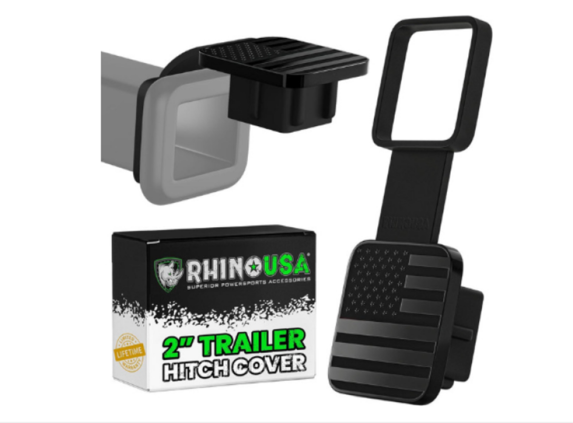 Picture of Rhino USA 2In American Flag Hitch Cover - Black & Blue