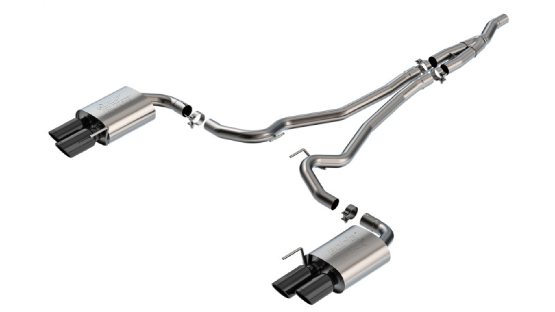 Picture of Borla 2024 Ford Mustang Ecoboost 2.3L ATAK Catback Exhaust Black Chrome w/ Quad Tip - Non-Active