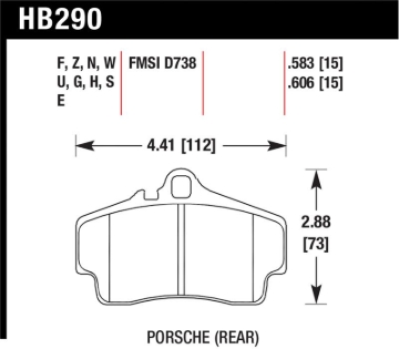 Picture of Hawk HP+ Porsche Rear Brake Pads