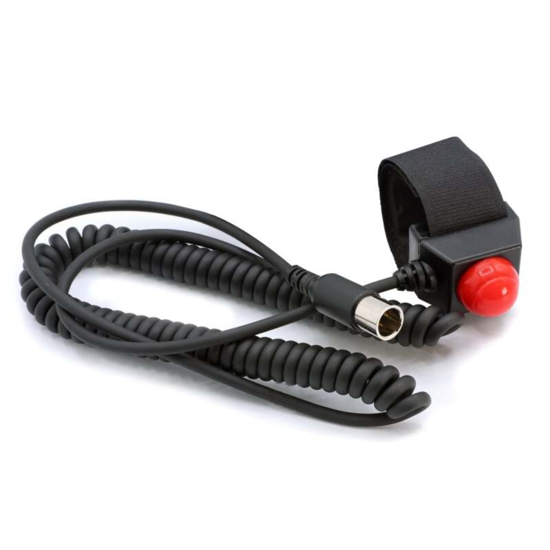 Picture of Rugged Radios Velcro Mount Steering Wheel Push to Talk (PTT) with Coil Cord for Car Harnesses