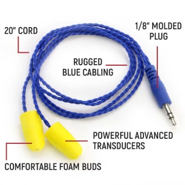 Picture of Rugged Radios AlphaBud Foam Earbud Speakers - Mono and Stereo