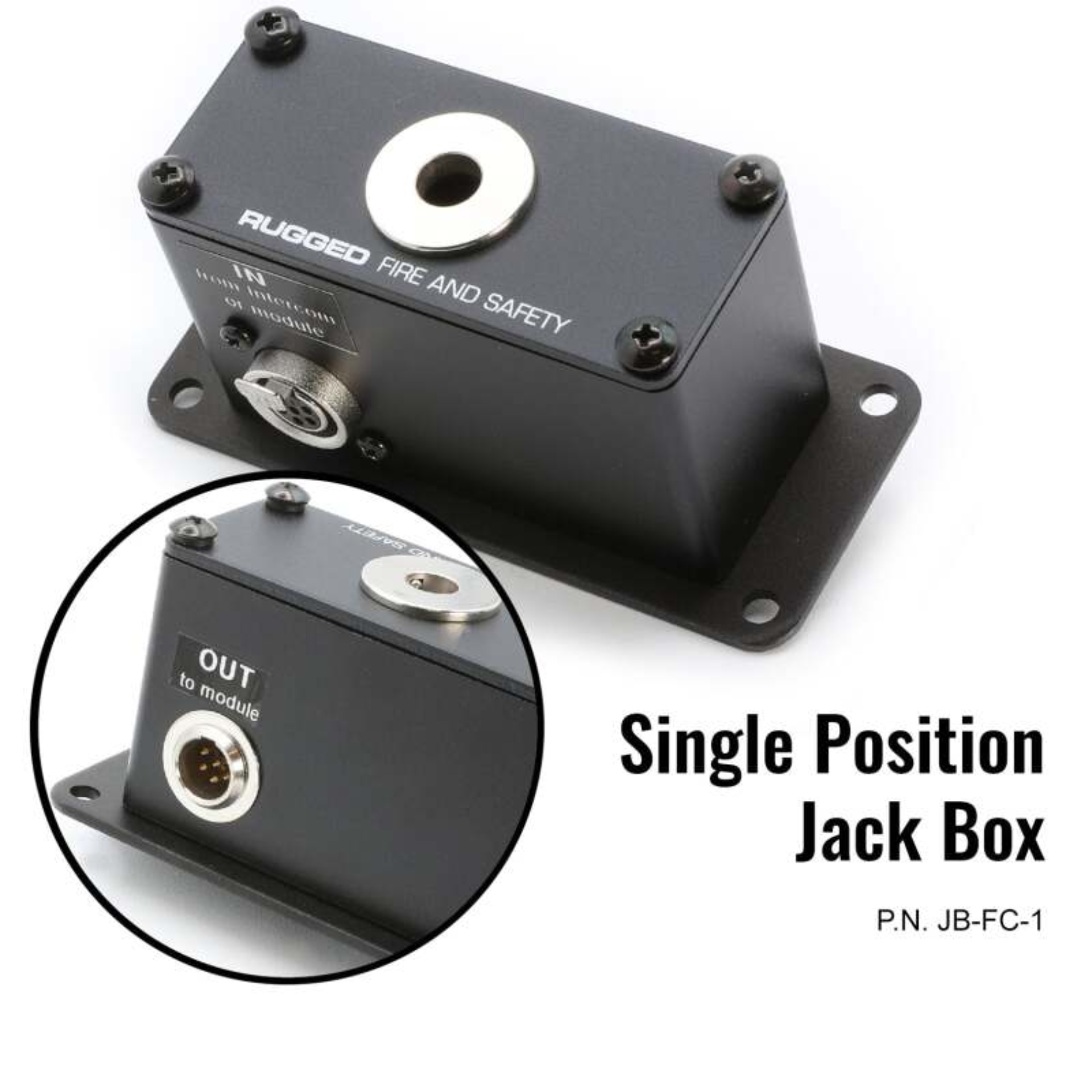 Picture of Rugged Radios Jack Box Headset Stations for RRP800 Fire & Safety Intercoms Dual Position Jack Box