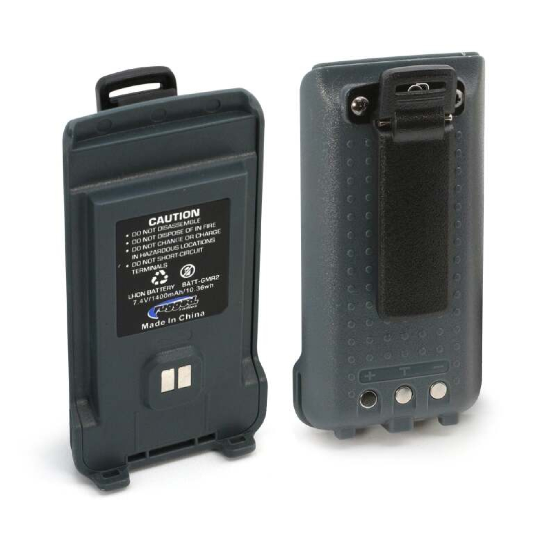 Picture of Rugged Radios GMR2 Replacement Lithium Battery w/12v Charge Port and Belt Clip Grey