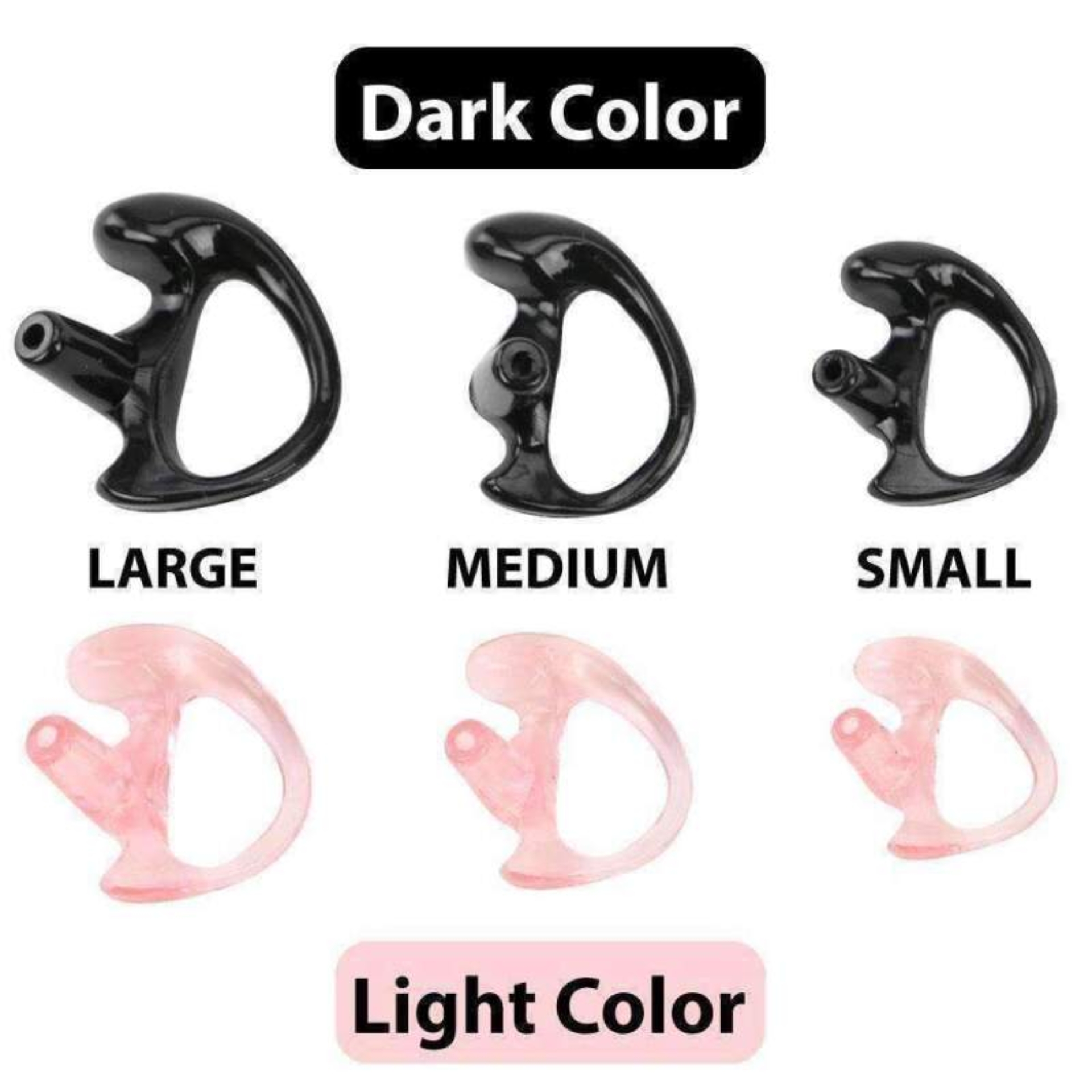 Picture of Rugged Radios Rubber Ear Mold Buds for Acoustic Tubes Left Ear / Light Color
