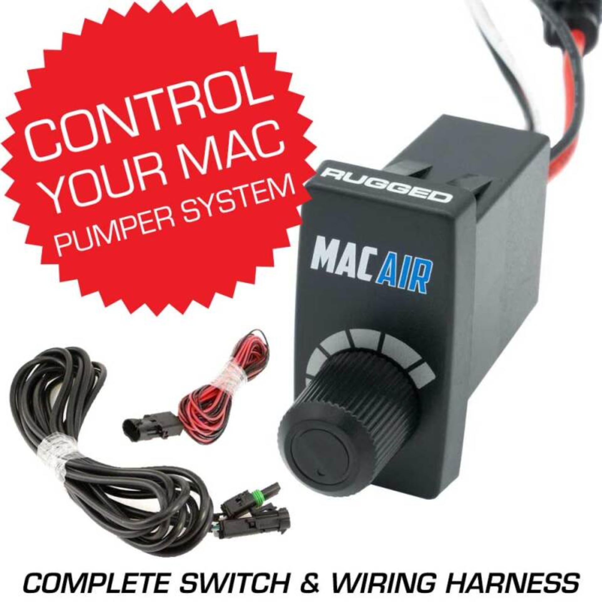 Picture of Rugged Radios Rocker Switch VSC for MAC Helmet Air Pumper - Complete Switch & Wiring Harness