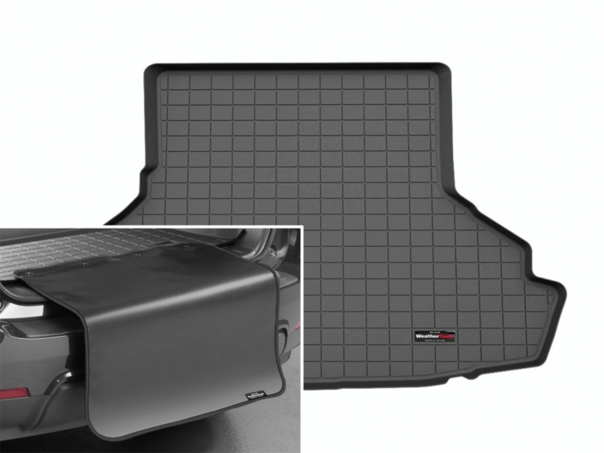 Picture of WeatherTech 2024 Ford Mustang Cargo Liner w/Bumper Protector - Black