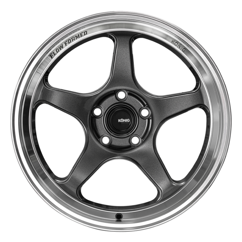 Picture of Konig Hyperspec 18x8.5 5X114.3 ET35 Anthracite Metallic Wheel w/ Mirror Machined Lip