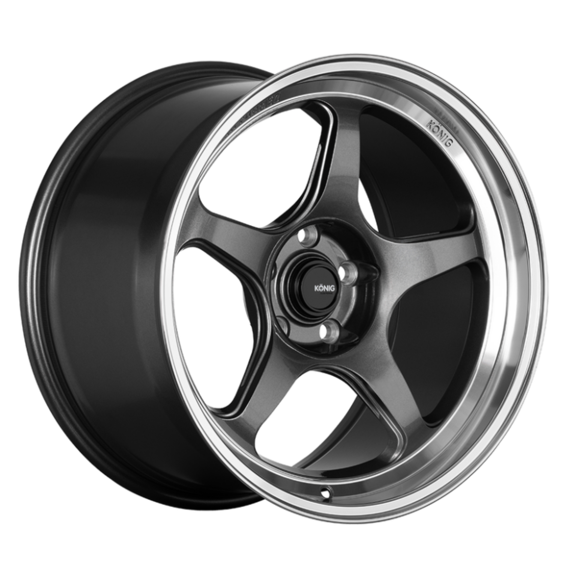 Picture of Konig Hyperspec 15x7 4x100 ET35 Anthracite Metallic Wheel w/ Mirror Machined Lip (Knurled Bead)