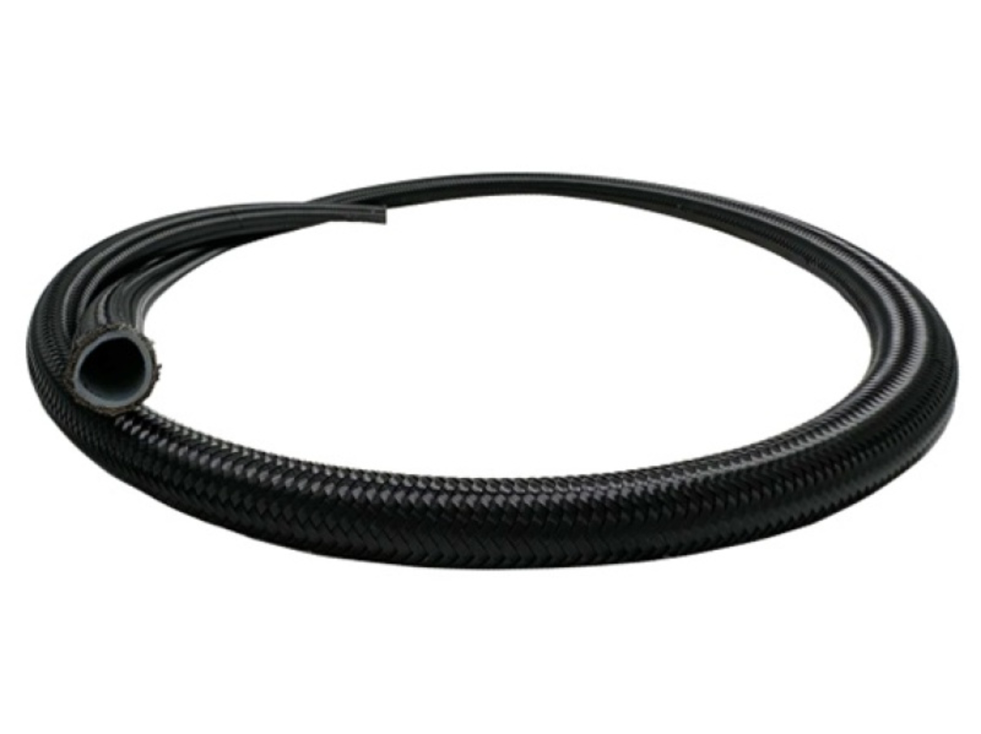 Picture of Fuelab Black Nylon Stainless Steel Braided PTFE Hose - 6AN - 6ft