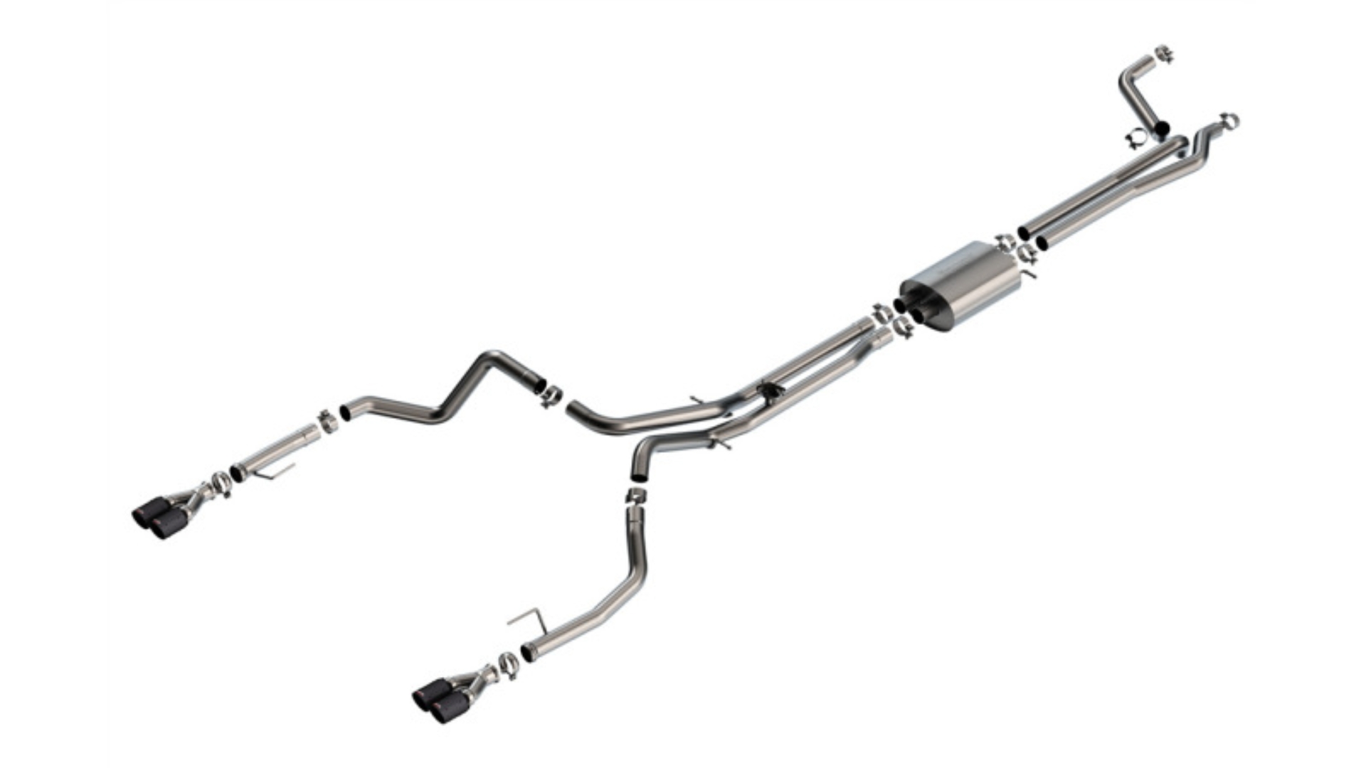 Picture of Borla 24-25 Chevy Silverado 1500 (6.2L V8) S-Type Cat Back - 3.5in Carbon Fiber Black Anodized Tips