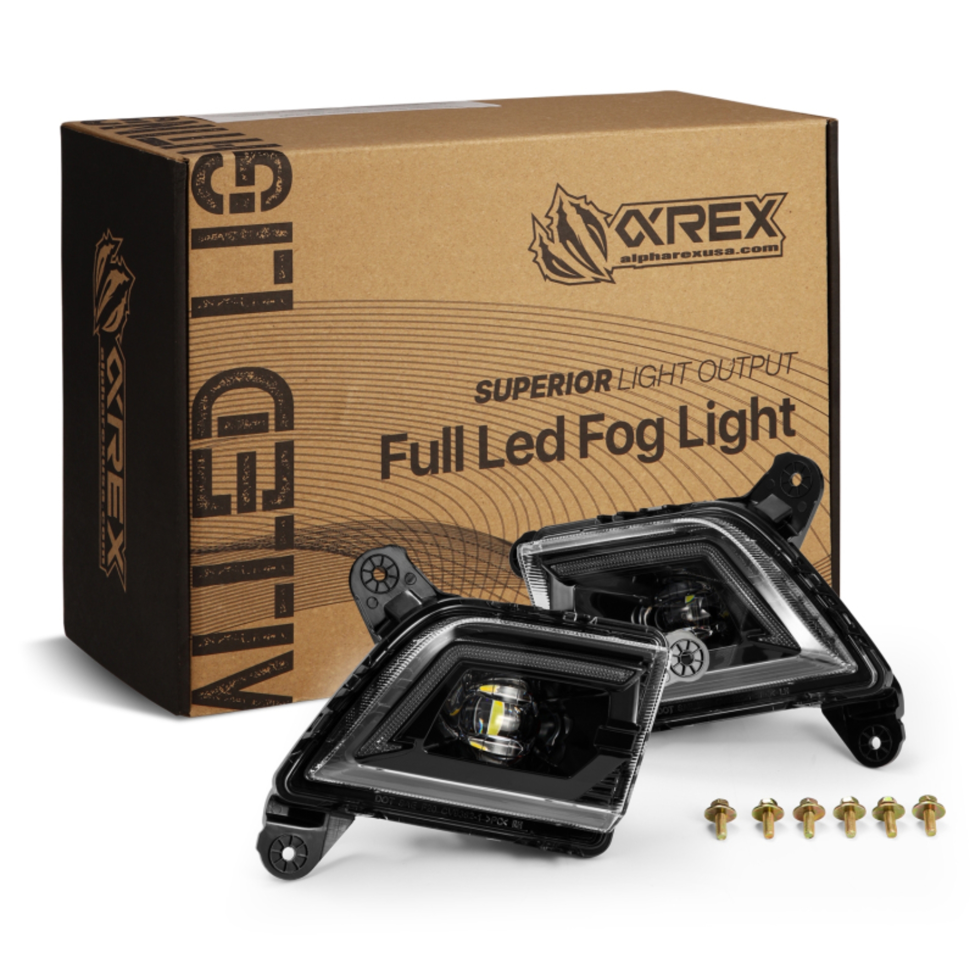 Picture of AlphaRex 19-23 Chevrolet Silverado 2500/3500HD DoubleTap Dual Color LED Projector Fog Lights